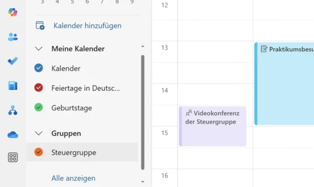 gemeinsamer Kalender in Outlook