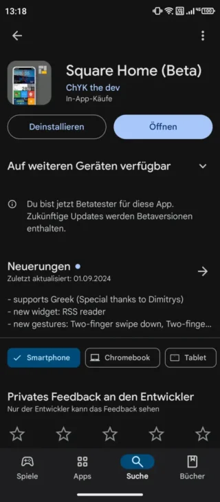 Download und Einstellungen von Square Home