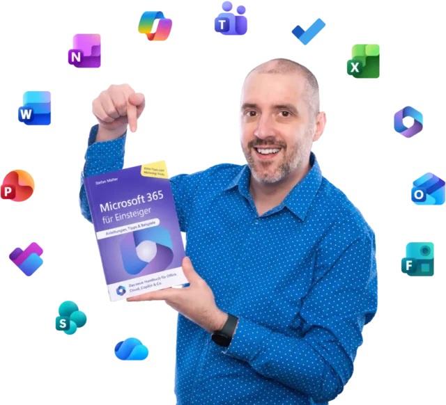 Stefan Malter mit Handbuch "Microsoft 365 für Einsteiger"