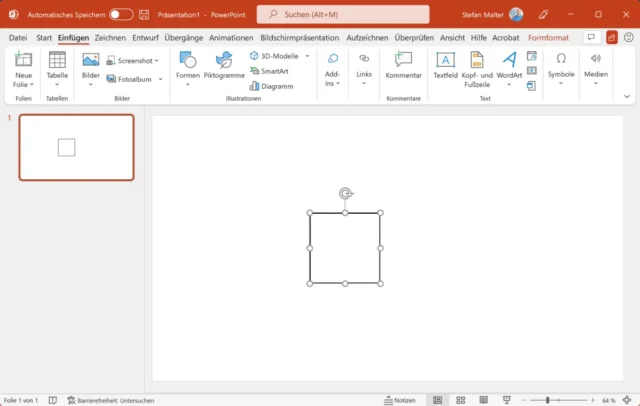 Quadrat auf PowerPoint-Folie