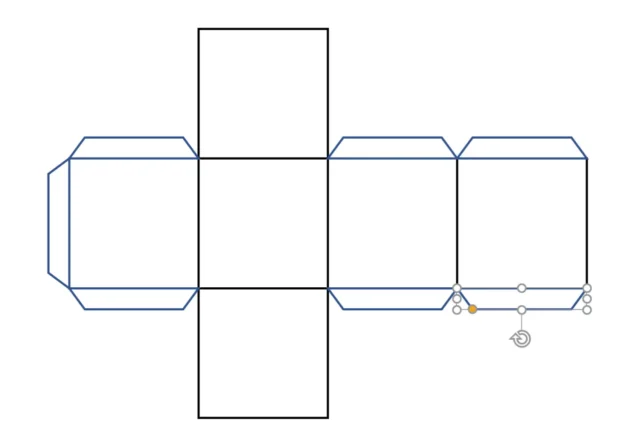 Würfelvorlage mit Klebelaschen