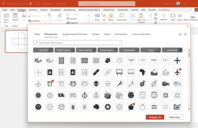 Piktogramme in PowerPoint auswählen