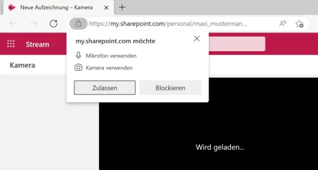 Zugriff auf Mikrofon und Kamera erlauben
