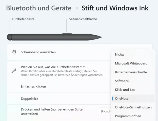 Stiftabkürzungen in Windows festlegen