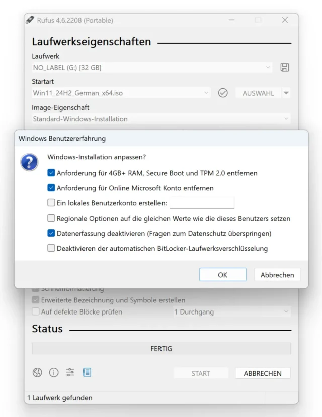 Installationsmedium mit Rufus erstellen