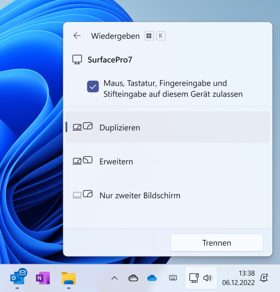 Wiedergeben in Windows 11