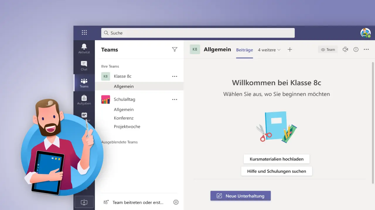 Microsoft Teams: Neuen Kurs erstellen für Schulklasse Microsoft Teams: Neuen Kurs erstellen für Schulklasse