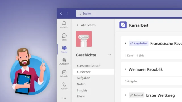 Microsoft Teams: Kursarbeit (Classwork) für Unterrichtsmaterial
