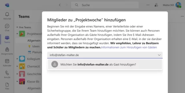 Mitglied zu Teams-Kanal hinzufügen