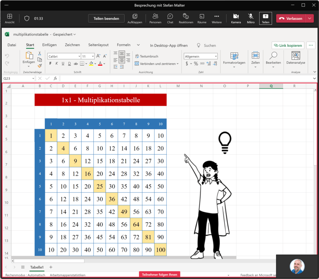 Excel Live in Microsoft Teams
