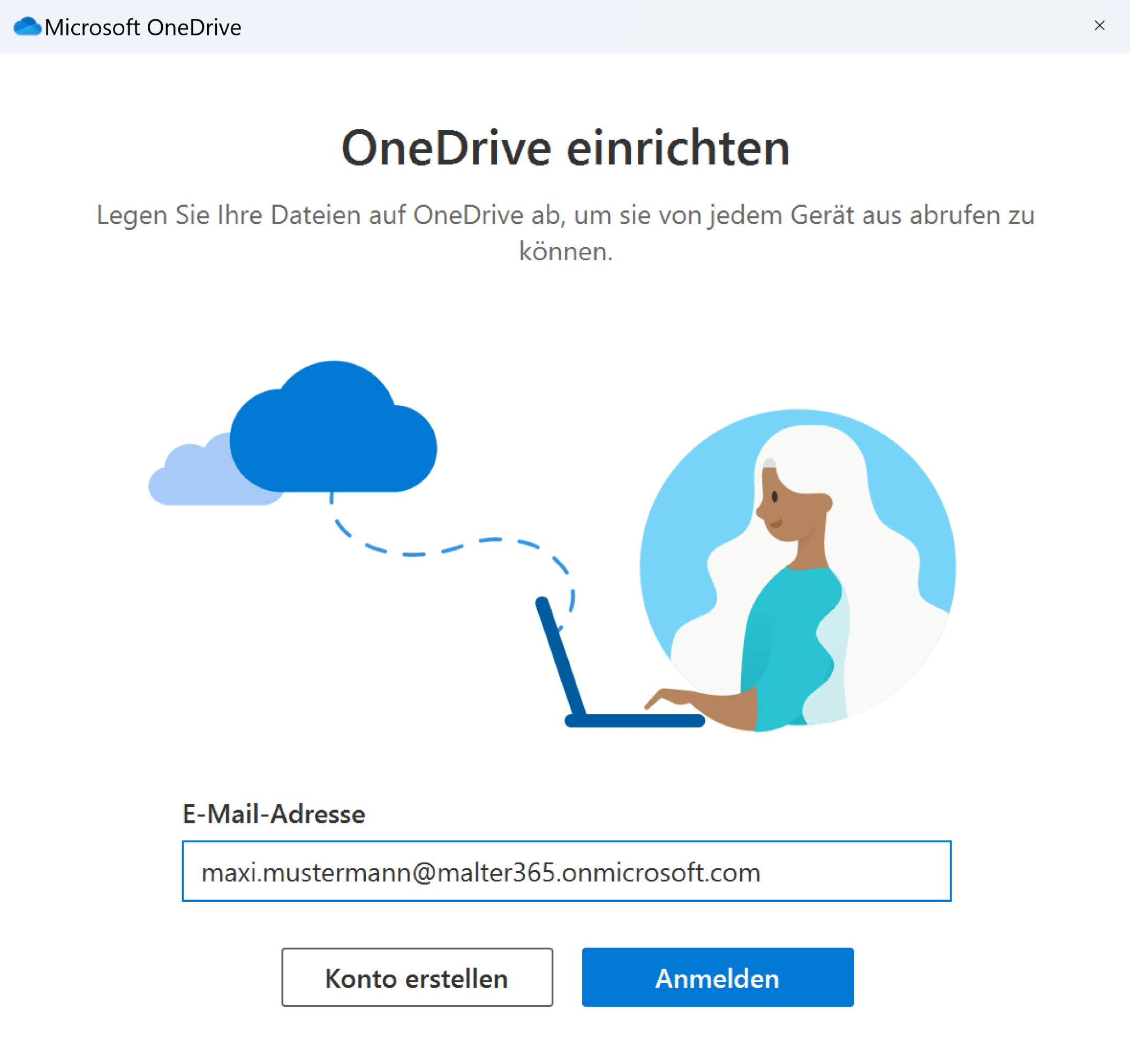 Anmelden in der OneDrive-App für Windows