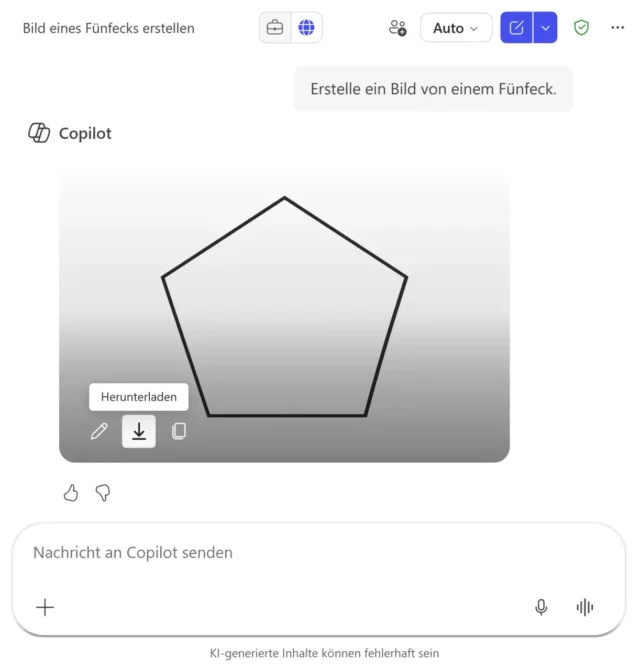 Bild von einem Fünfeck – erstellt mit Microsoft 365 Copilot