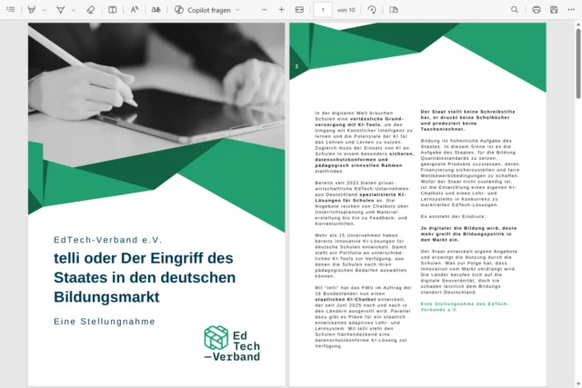 Stellungnahme vom EdTech-Verband e. V.