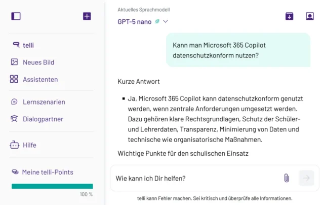 telli über Microsoft 365 Copilot