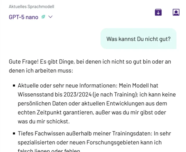 Was die Schul-KI telli nicht gut kann