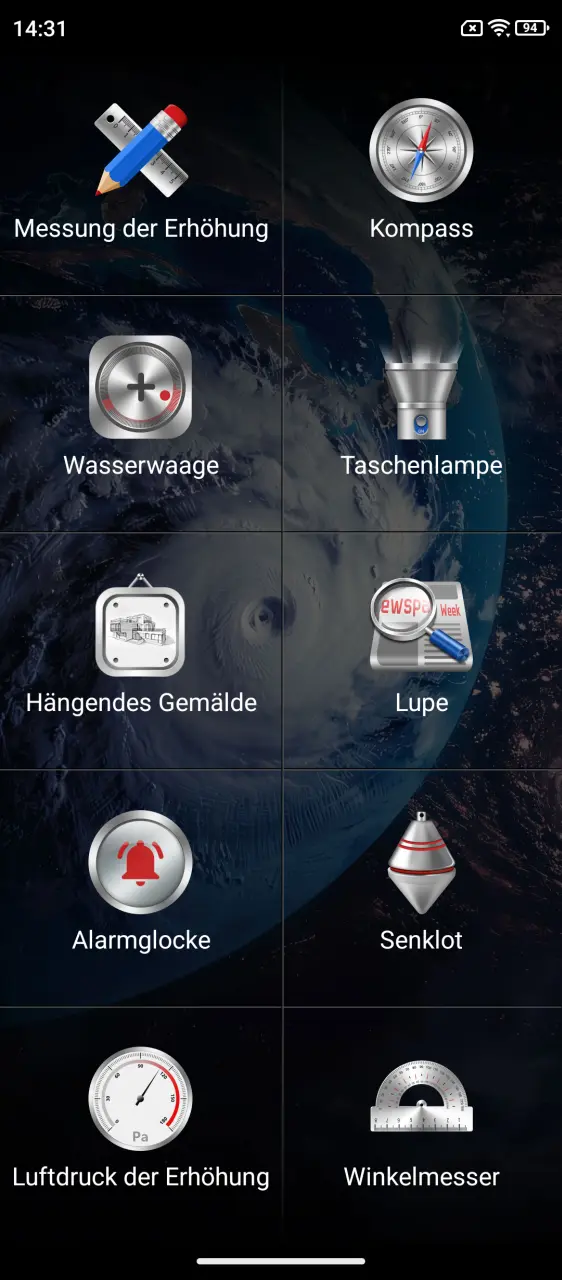 Outdoor-Tools und Startbildschirm des Ulefone Armor 27T Pro