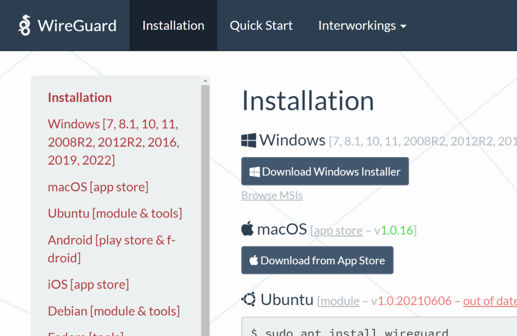 Download: Windows Installer für WireGuard