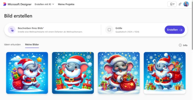 Motiv für Weihnachtskarte mit KI generieren