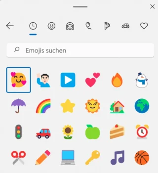 Emojis in Windows auswählen