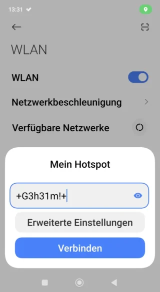 Smartphone mit WLAN-Hotspot verbinden