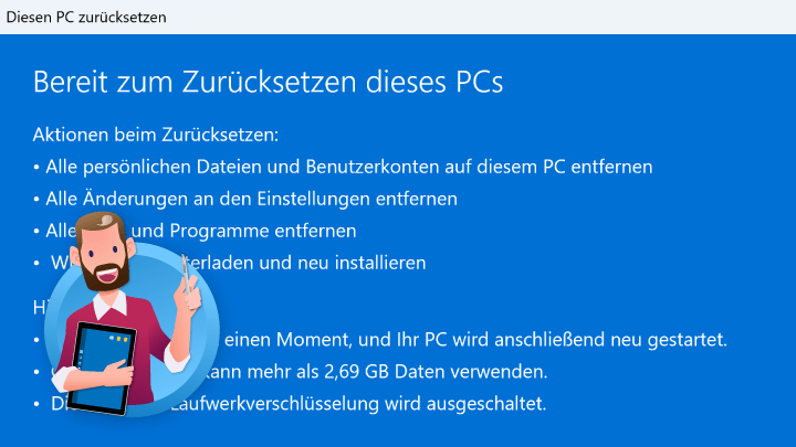 Windows: PC zurücksetzen