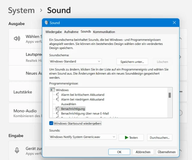 Windows-Startsound deaktivieren