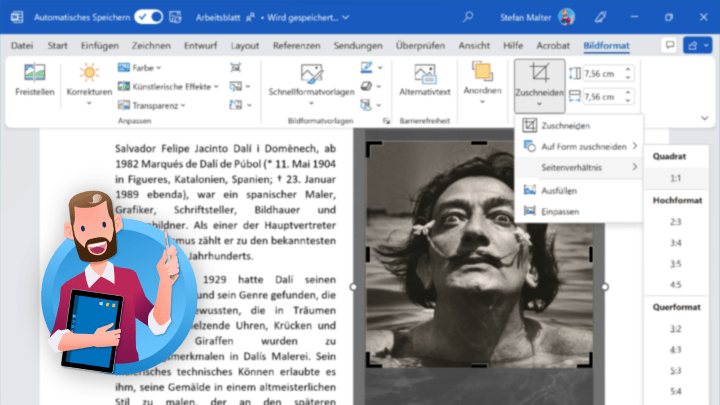 Microsoft Word: Bild zuschneiden, Form ändern [Anleitung]