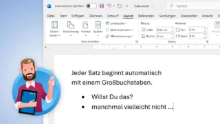 Word & OneNote: Großbuchstaben am Satzanfang deaktivieren