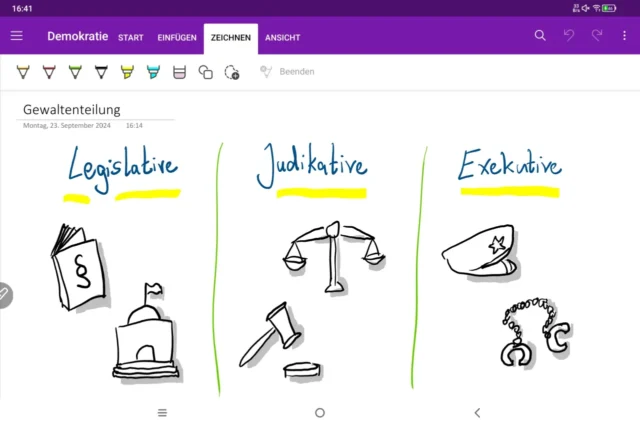 OneNote für Android auf dem XPPen Magic Drawing Pad