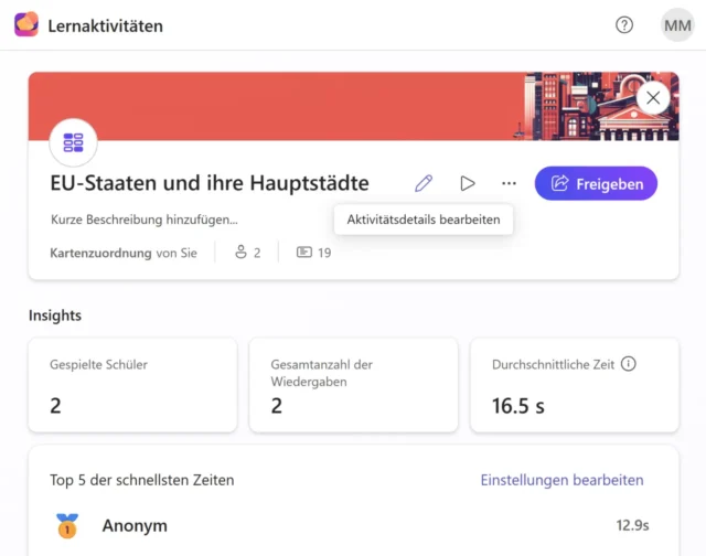 Übersicht mit Insights