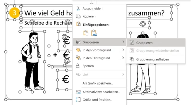 Elemente in PowerPoint gruppieren