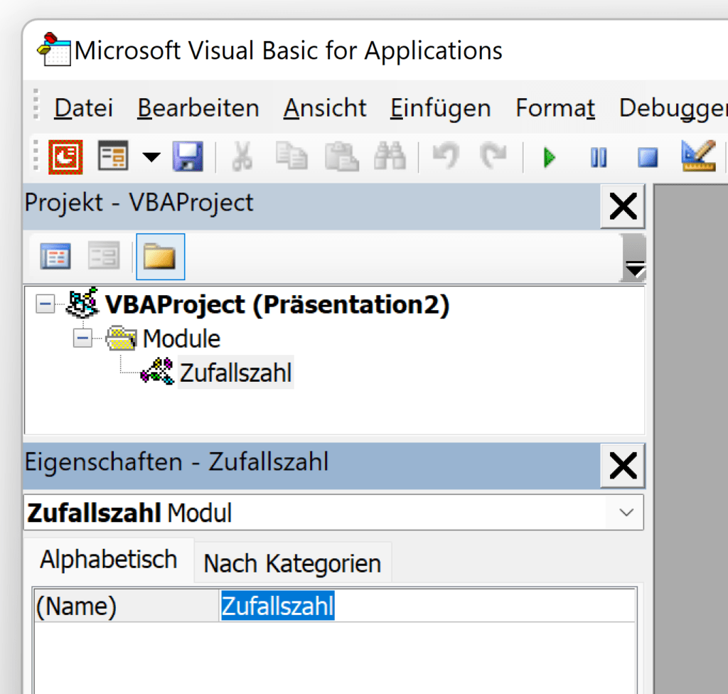 Modul in Visual Basic umbenennen