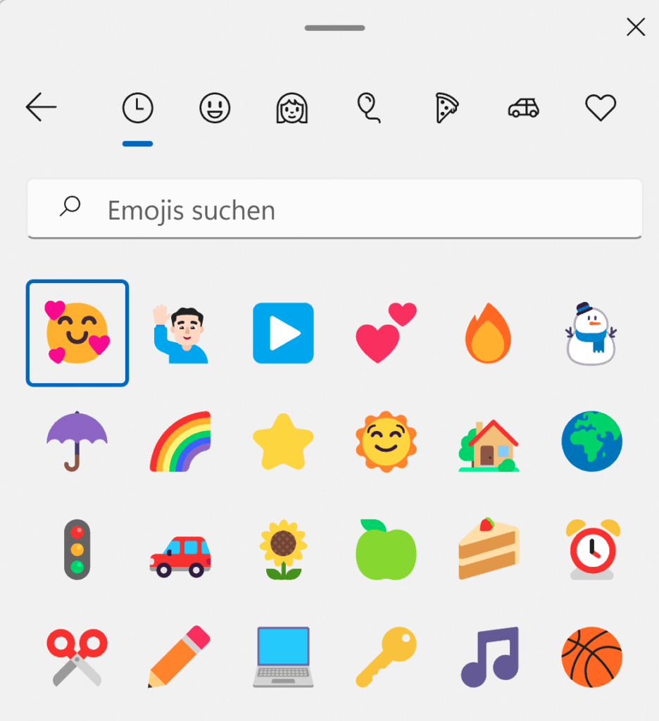 Emojis in Windows auswählen