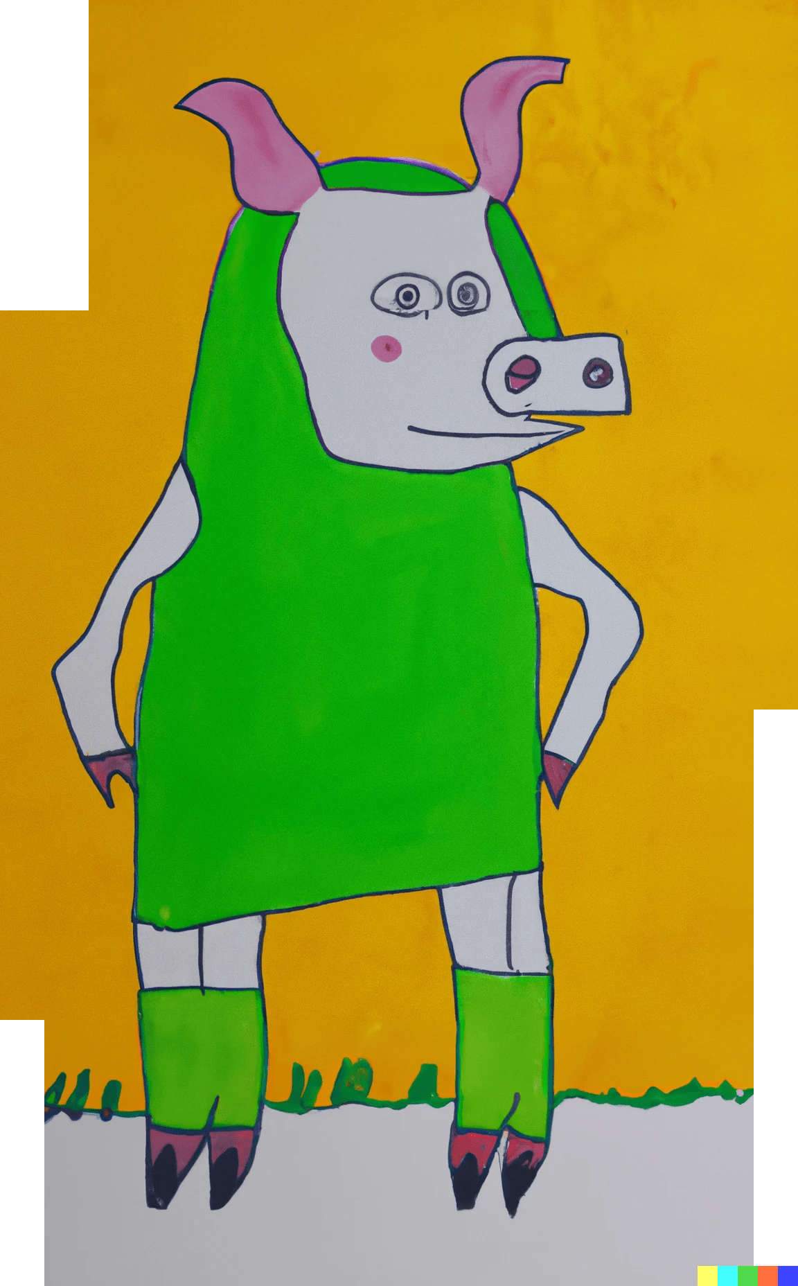 Schwein im grünen Kleid von Picasso